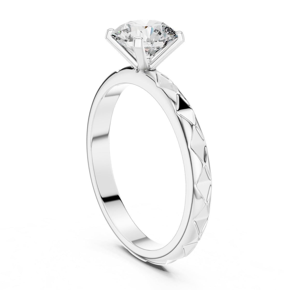 Round Solitaire Lab Grown Diamond Engagement Ring