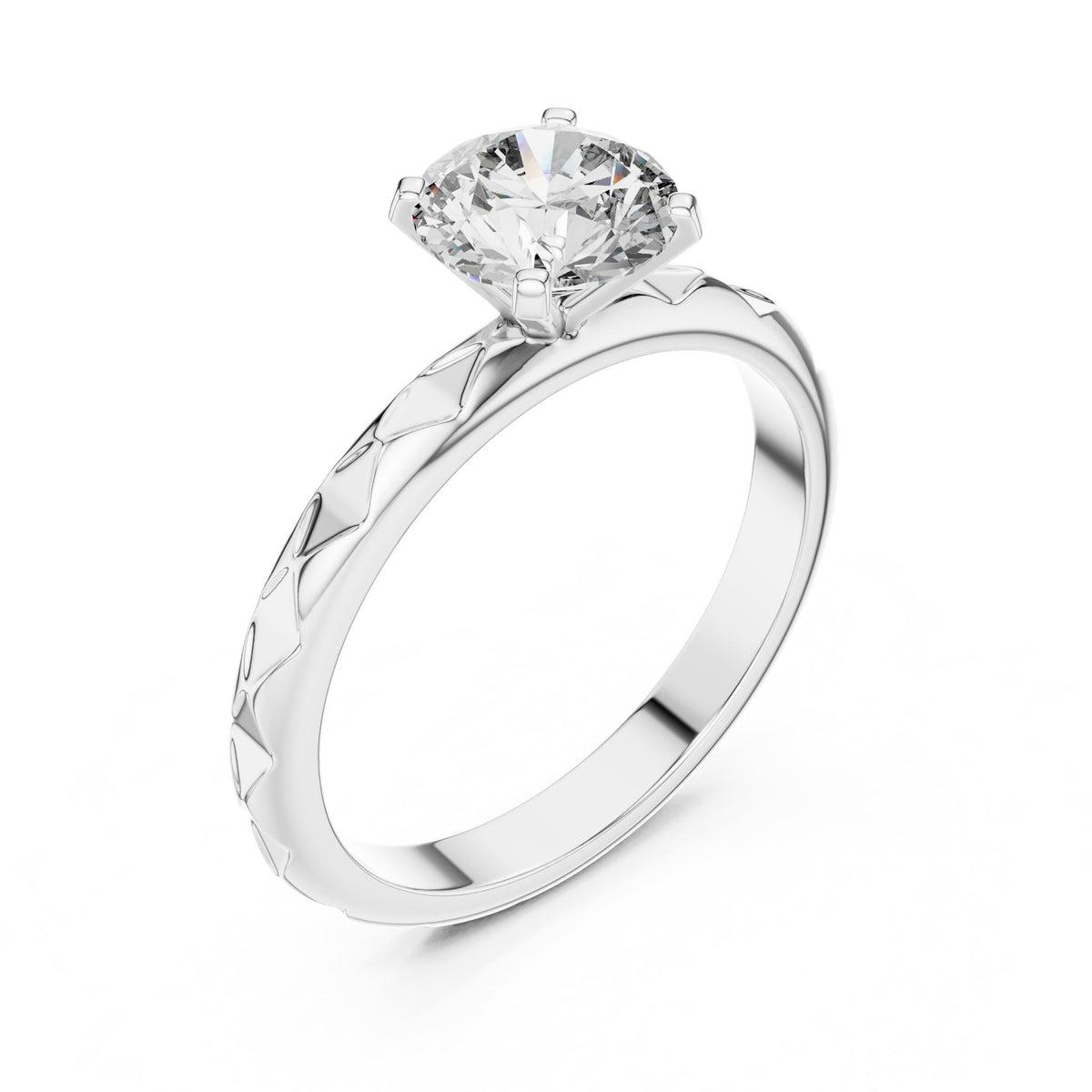 Round Solitaire Lab Grown Diamond Engagement Ring