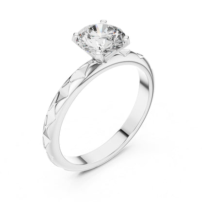 Round Solitaire Lab Grown Diamond Engagement Ring