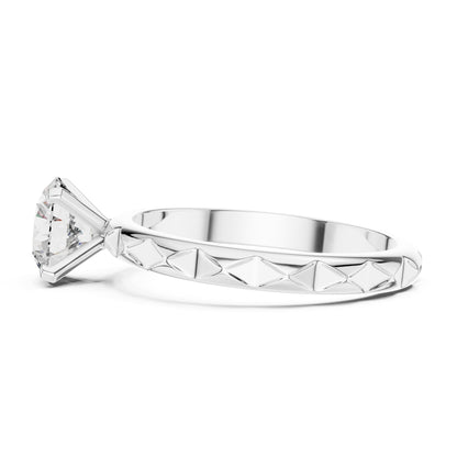Round Solitaire Lab Grown Diamond Engagement Ring