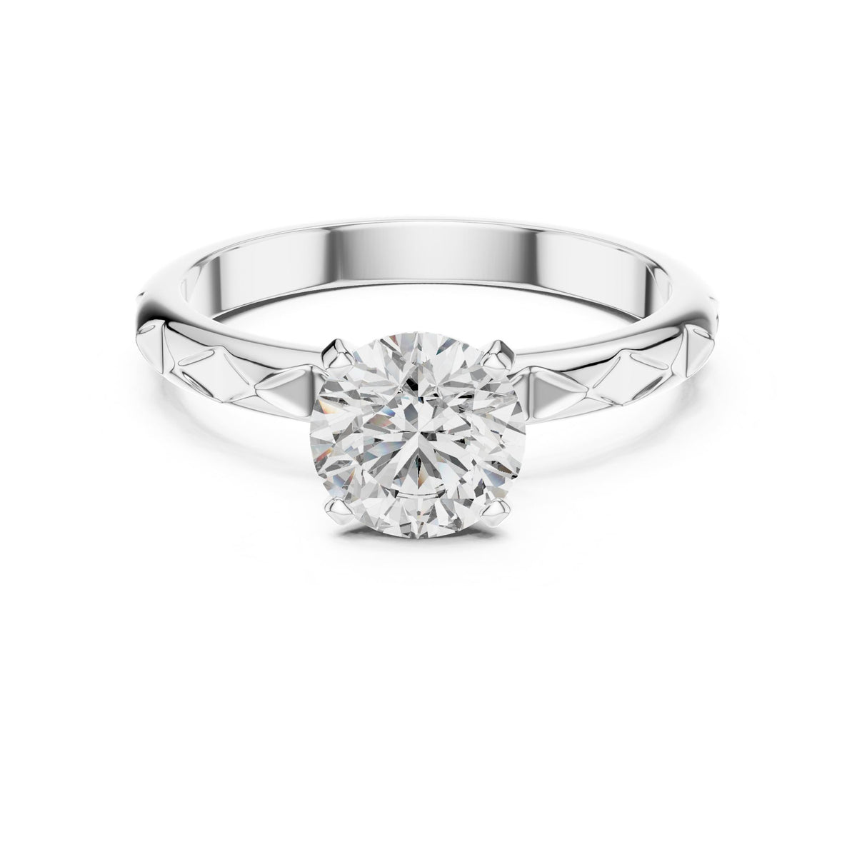 Round Solitaire Lab Grown Diamond Engagement Ring