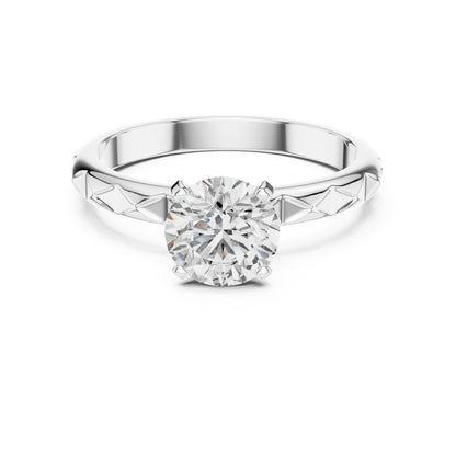 Round Solitaire Lab Grown Diamond Engagement Ring