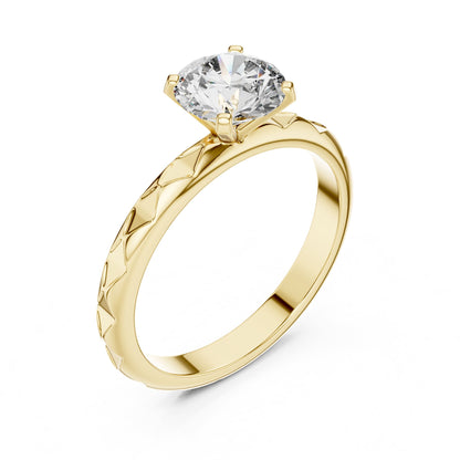 Round Solitaire Lab Grown Diamond Engagement Ring