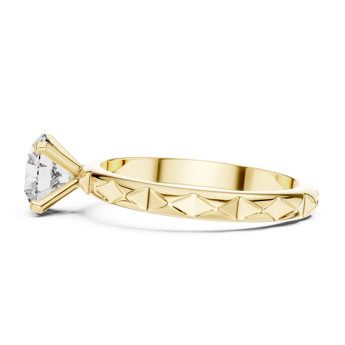 Round Solitaire Lab Grown Diamond Engagement Ring