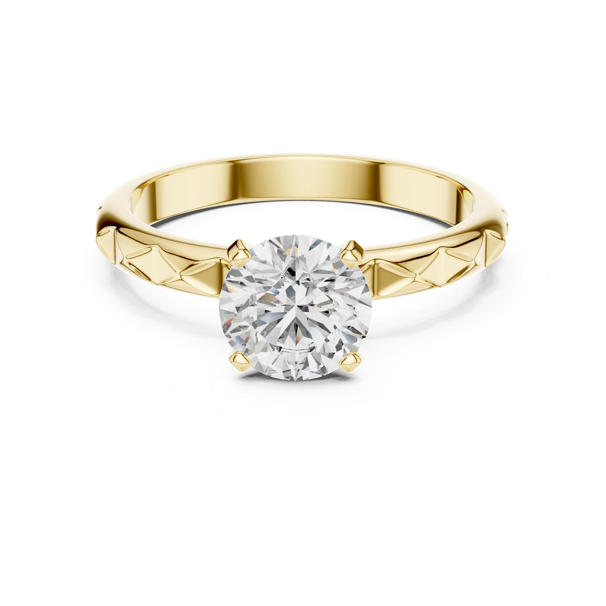 Round Solitaire Lab Grown Diamond Engagement Ring