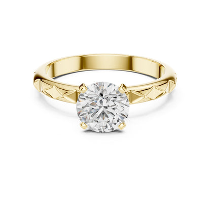 Round Solitaire Lab Grown Diamond Engagement Ring