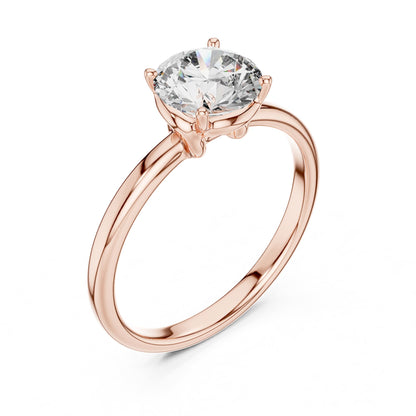 Round Solitaire Lab Grown Diamond Engagement Ring