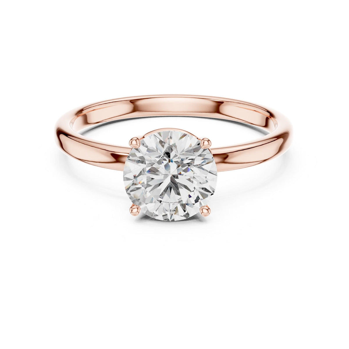 Round Solitaire Lab Grown Diamond Engagement Ring