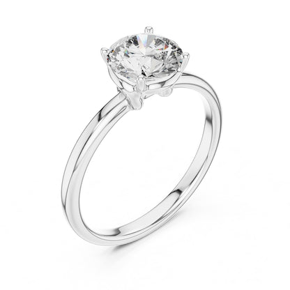 Round Solitaire Lab Grown Diamond Engagement Ring