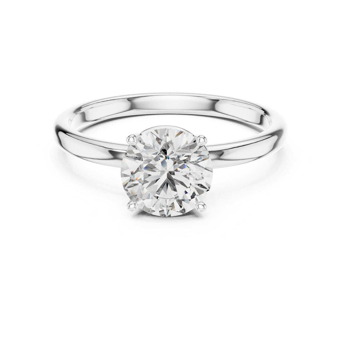 Round Solitaire Lab Grown Diamond Engagement Ring