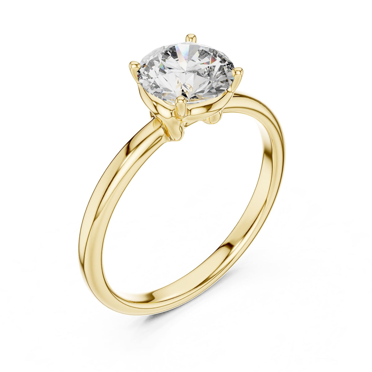 Round Solitaire Lab Grown Diamond Engagement Ring