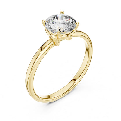 Round Solitaire Lab Grown Diamond Engagement Ring
