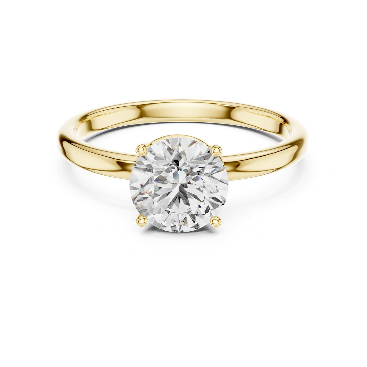 Round Solitaire Lab Grown Diamond Engagement Ring