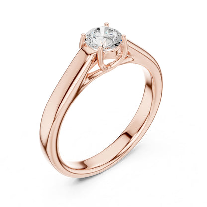 Round Solitaire Lab Grown Diamond Engagement Ring