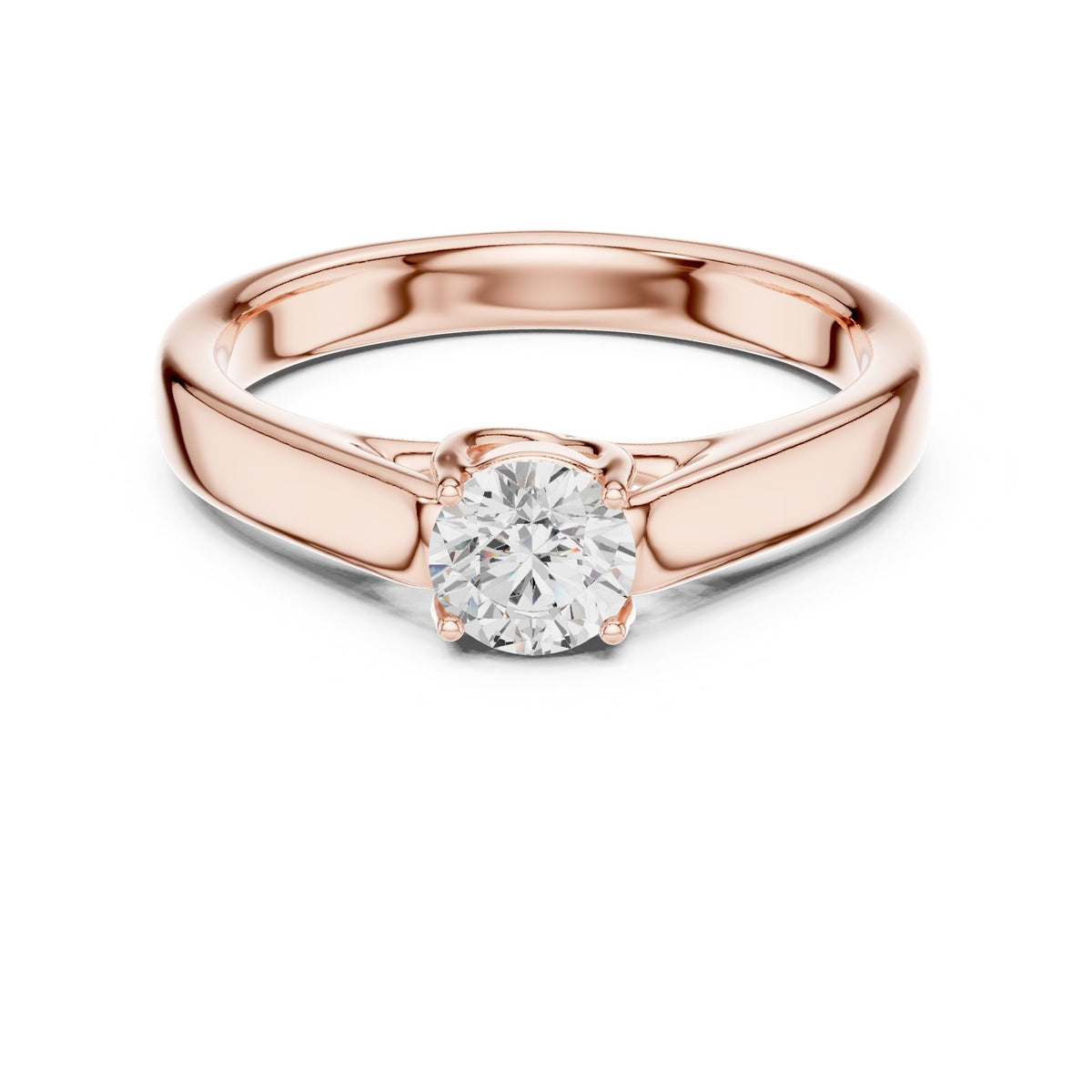 Round Solitaire Lab Grown Diamond Engagement Ring