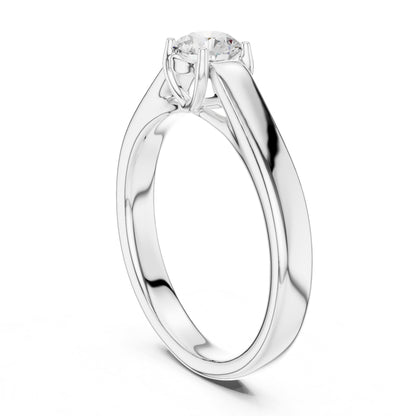 Round Solitaire Lab Grown Diamond Engagement Ring