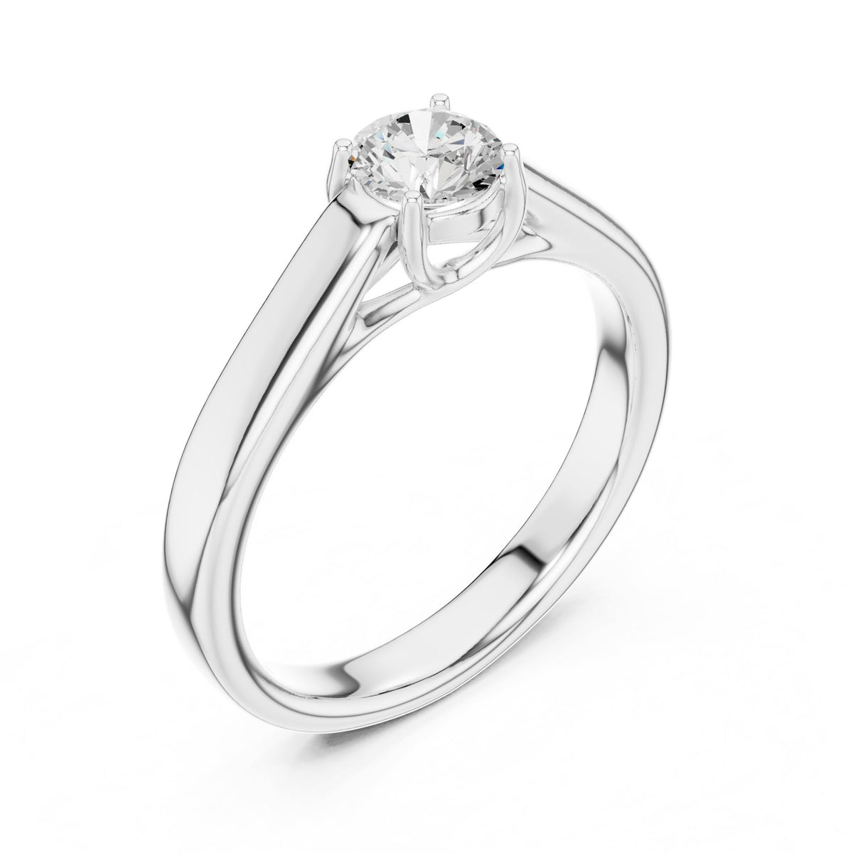 Round Solitaire Lab Grown Diamond Engagement Ring