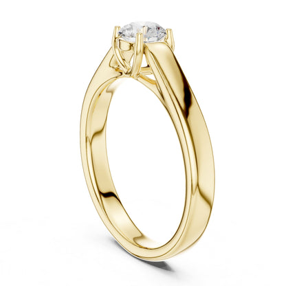 Round Solitaire Lab Grown Diamond Engagement Ring