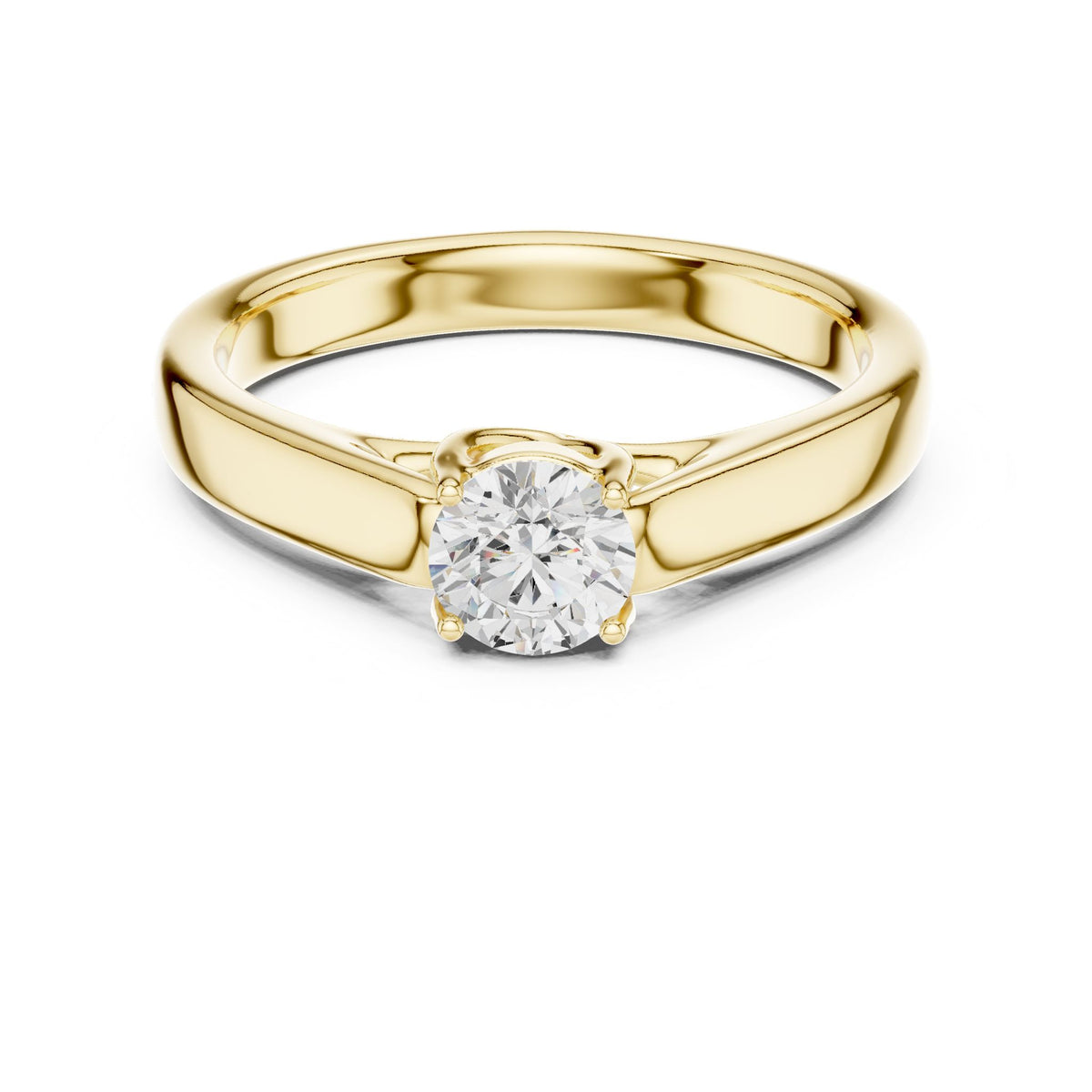 Round Solitaire Lab Grown Diamond Engagement Ring
