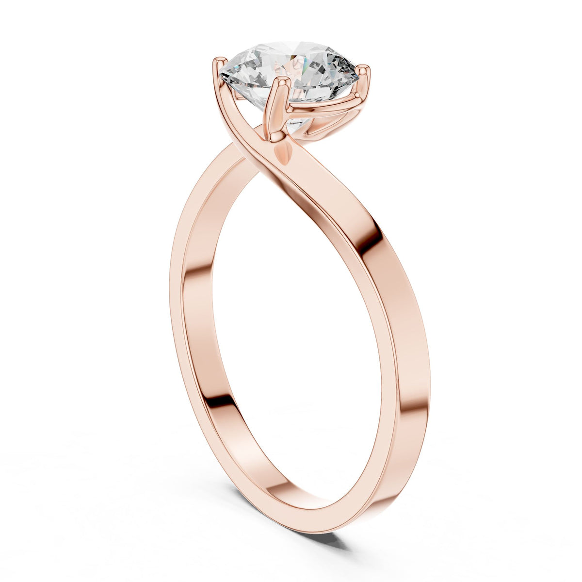 Round Solitaire Lab Grown Diamond Engagement Ring