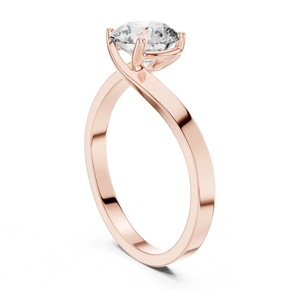 Round Solitaire Lab Grown Diamond Engagement Ring
