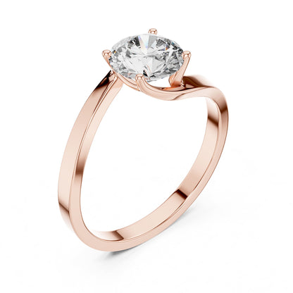 Round Solitaire Lab Grown Diamond Engagement Ring
