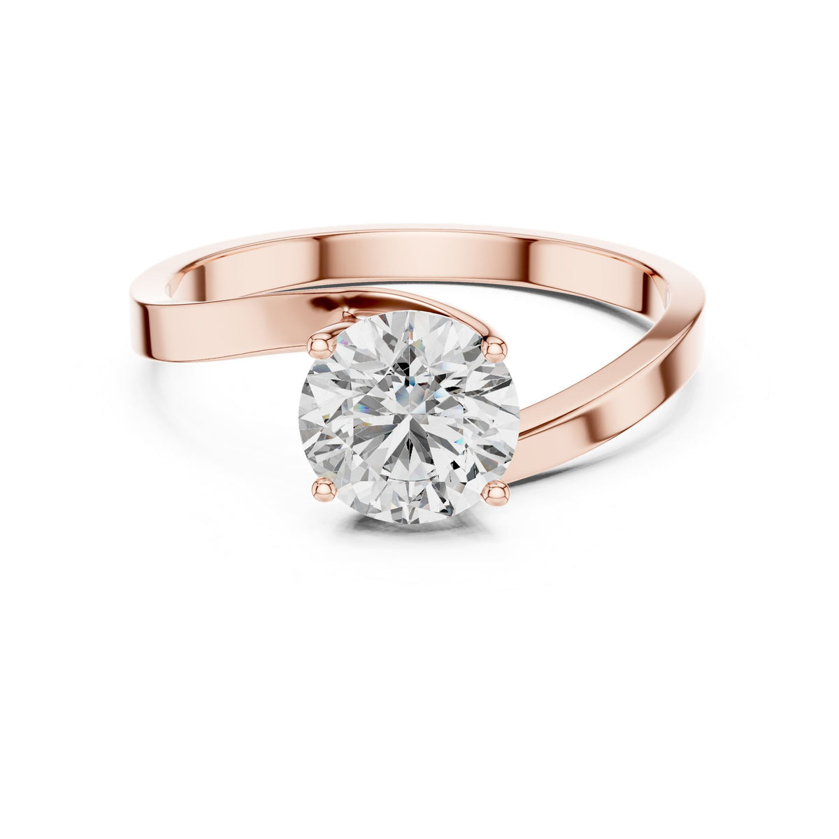 Round Solitaire Lab Grown Diamond Engagement Ring