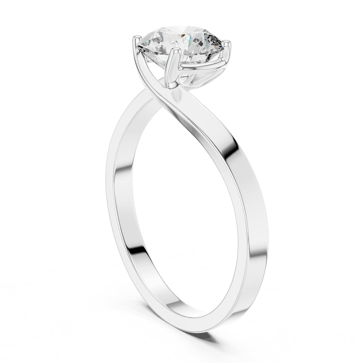 Round Solitaire Lab Grown Diamond Engagement Ring