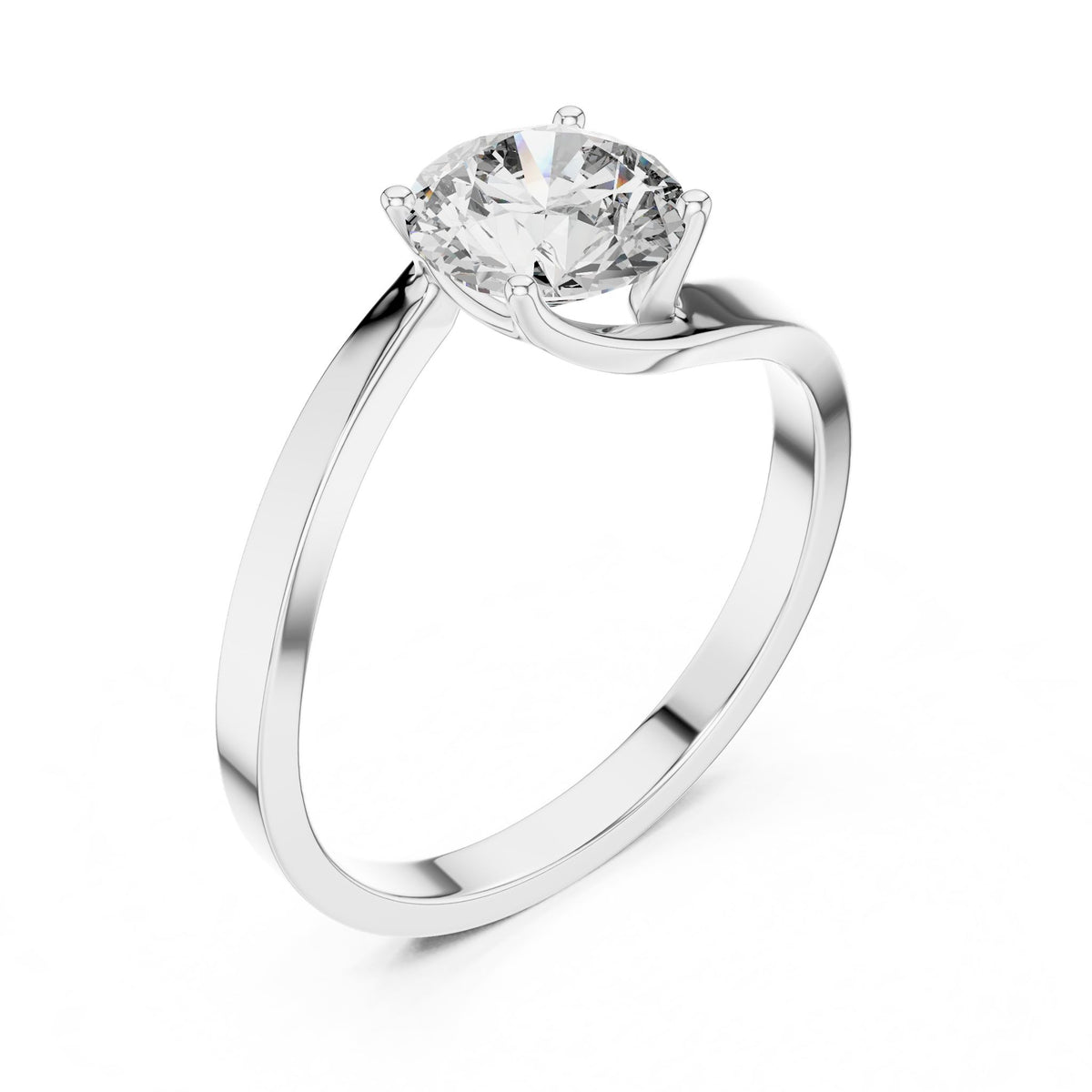 Round Solitaire Lab Grown Diamond Engagement Ring
