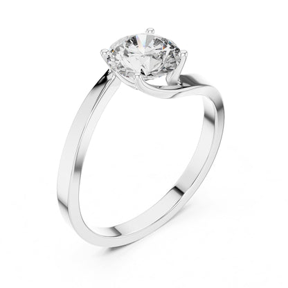 Round Solitaire Lab Grown Diamond Engagement Ring