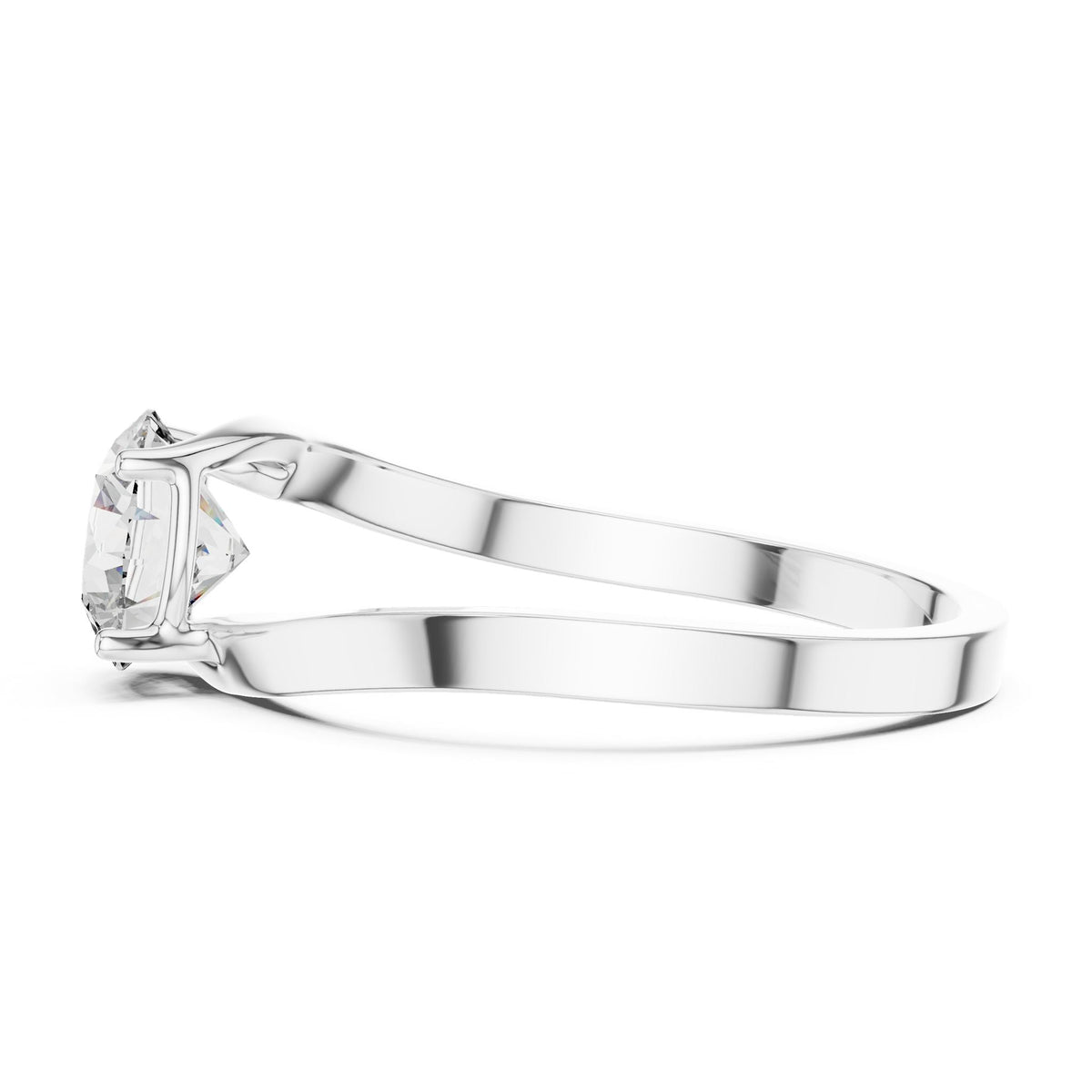 Round Solitaire Lab Grown Diamond Engagement Ring