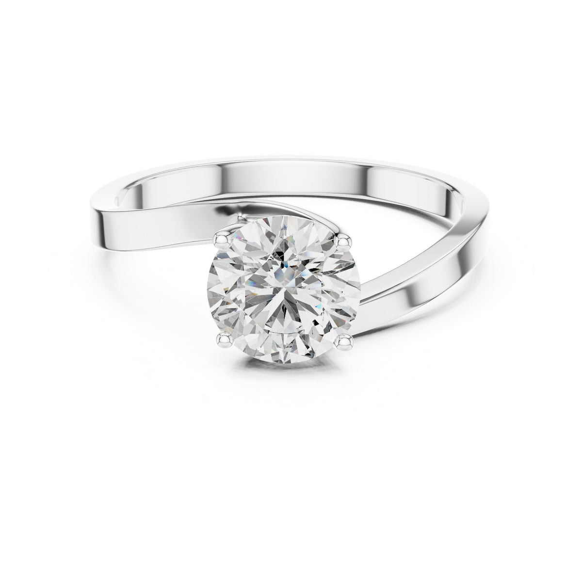 Round Solitaire Lab Grown Diamond Engagement Ring