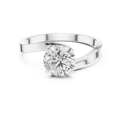 Round Solitaire Lab Grown Diamond Engagement Ring