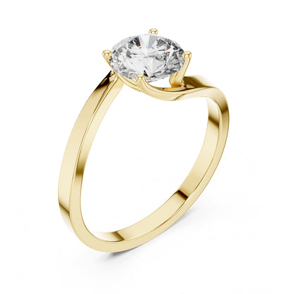 Round Solitaire Lab Grown Diamond Engagement Ring