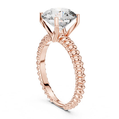 Round Solitaire Lab Grown Diamond Engagement Ring