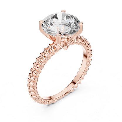 Round Solitaire Lab Grown Diamond Engagement Ring