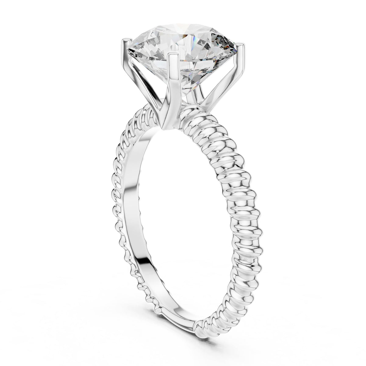 Round Solitaire Lab Grown Diamond Engagement Ring