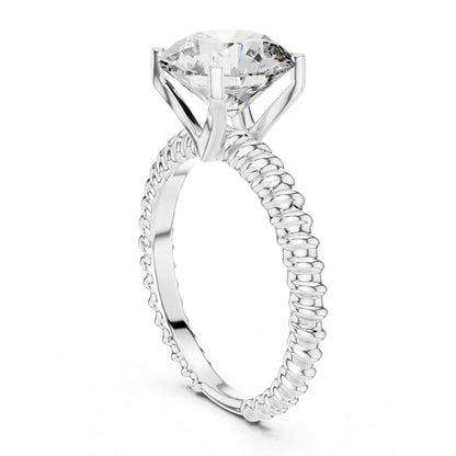 Round Solitaire Lab Grown Diamond Engagement Ring