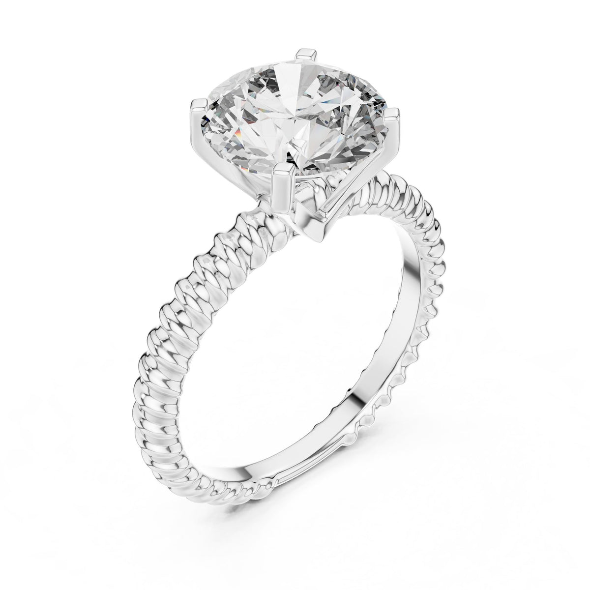 Round Solitaire Lab Grown Diamond Engagement Ring
