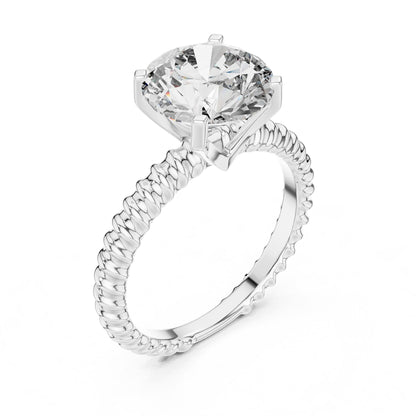 Round Solitaire Lab Grown Diamond Engagement Ring