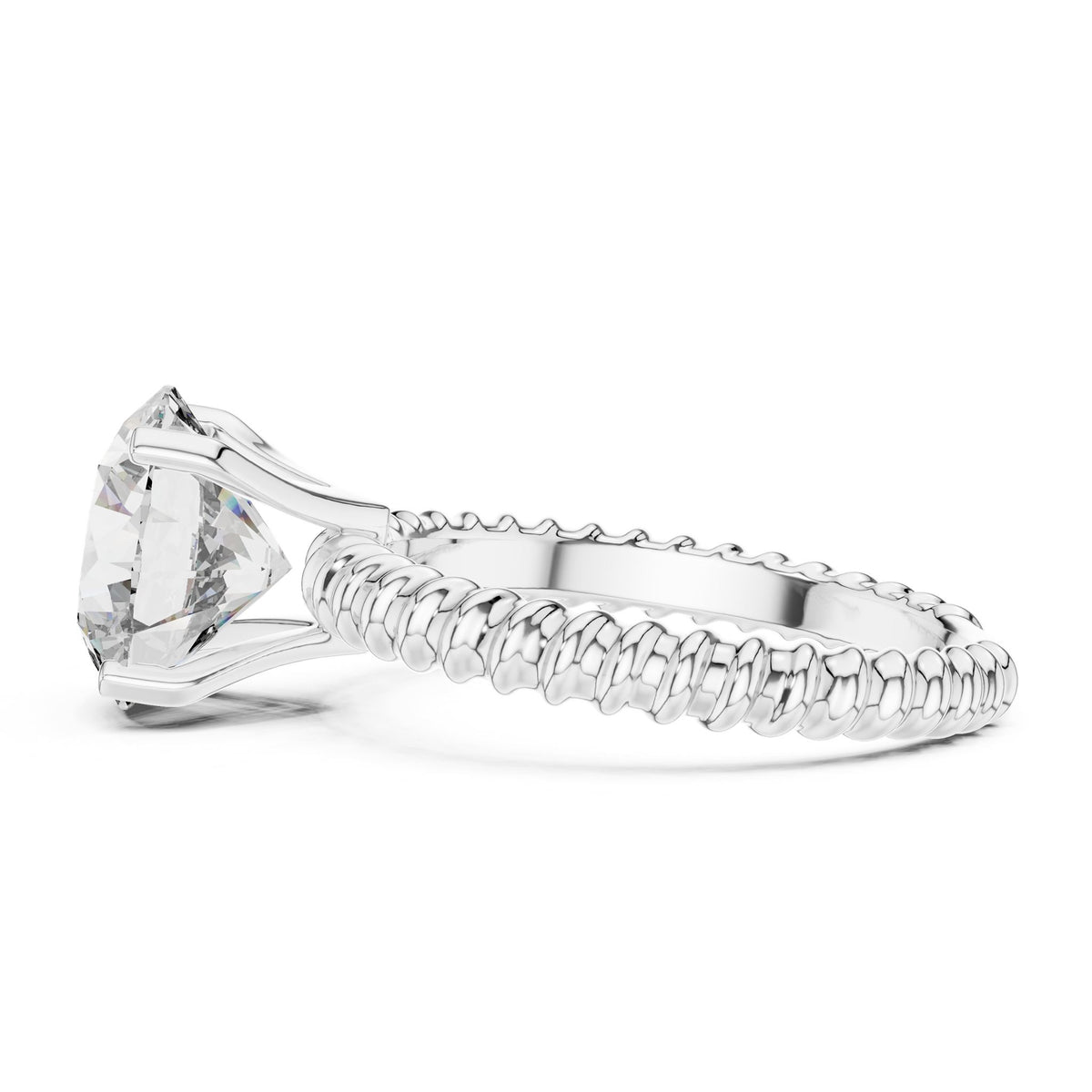 Round Solitaire Lab Grown Diamond Engagement Ring