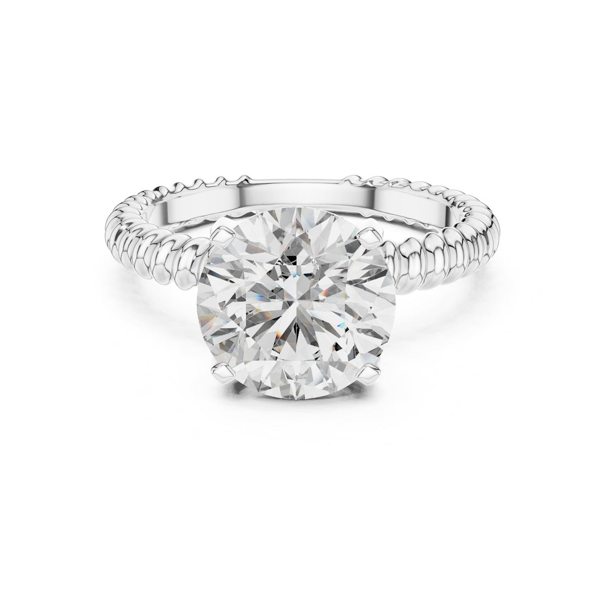 Round Solitaire Lab Grown Diamond Engagement Ring