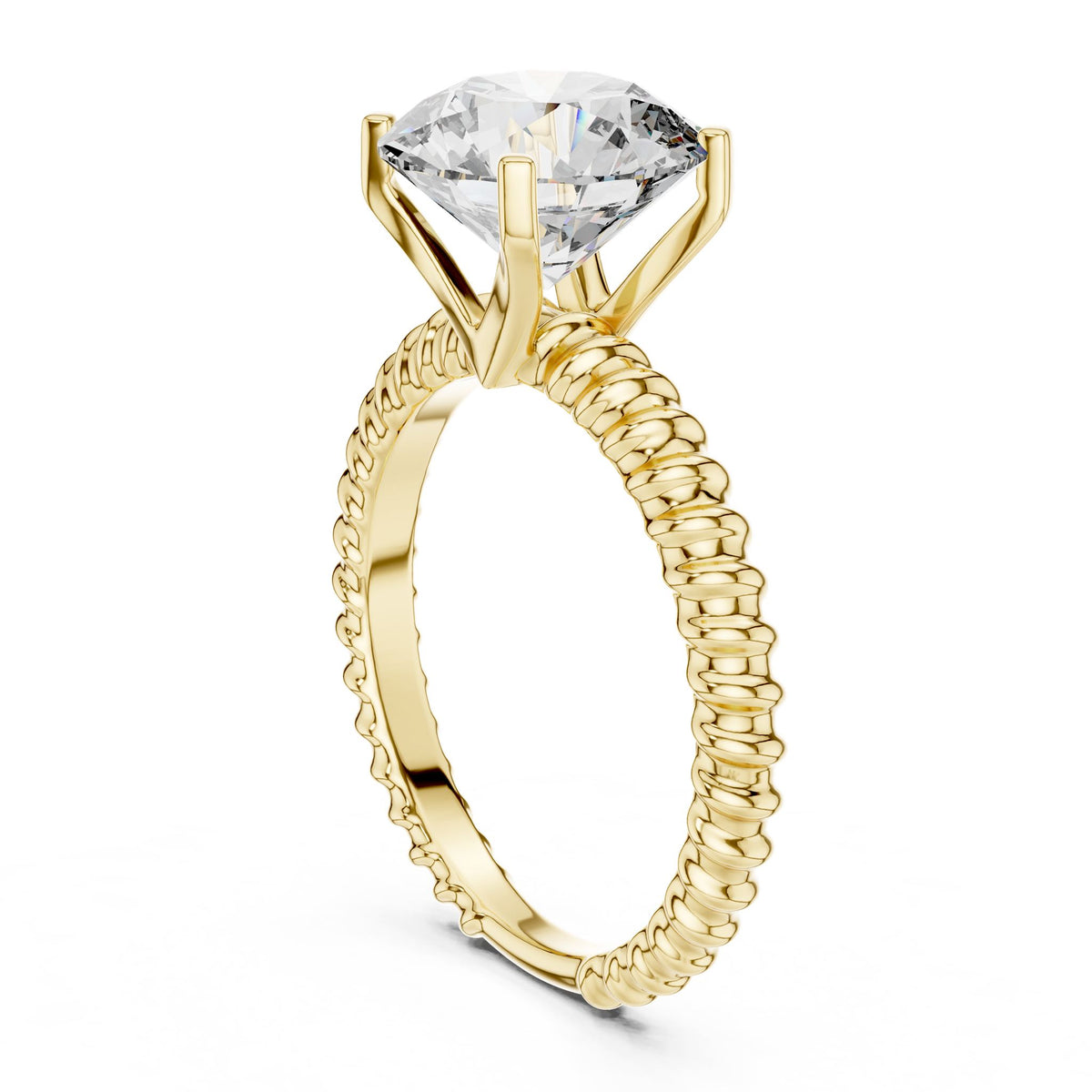 Round Solitaire Lab Grown Diamond Engagement Ring