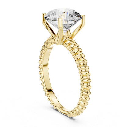 Round Solitaire Lab Grown Diamond Engagement Ring