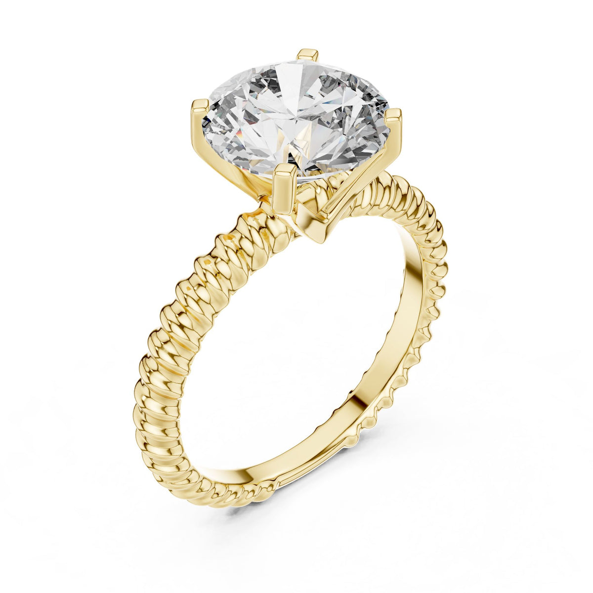 Round Solitaire Lab Grown Diamond Engagement Ring