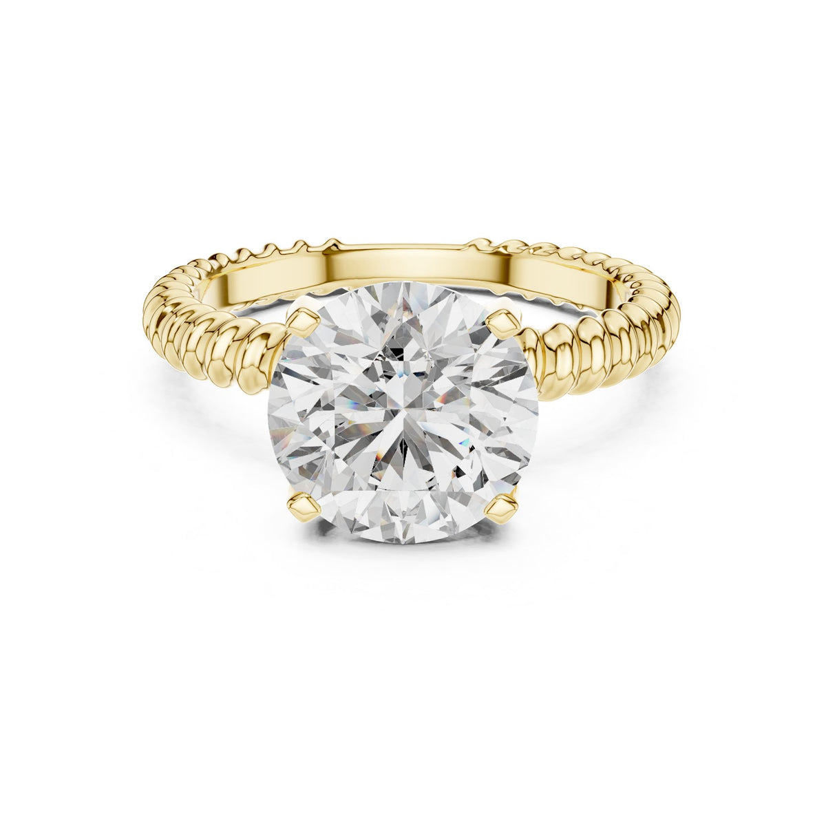 Round Solitaire Lab Grown Diamond Engagement Ring