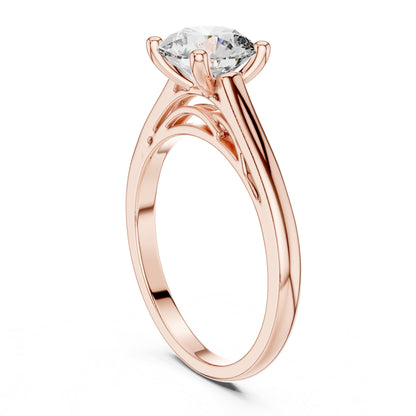 Round Solitaire Lab Grown Diamond Engagement Ring