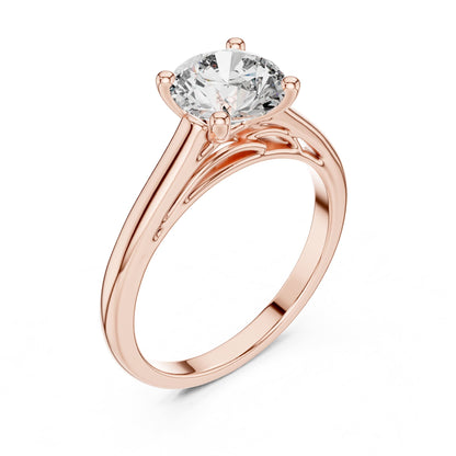 Round Solitaire Lab Grown Diamond Engagement Ring