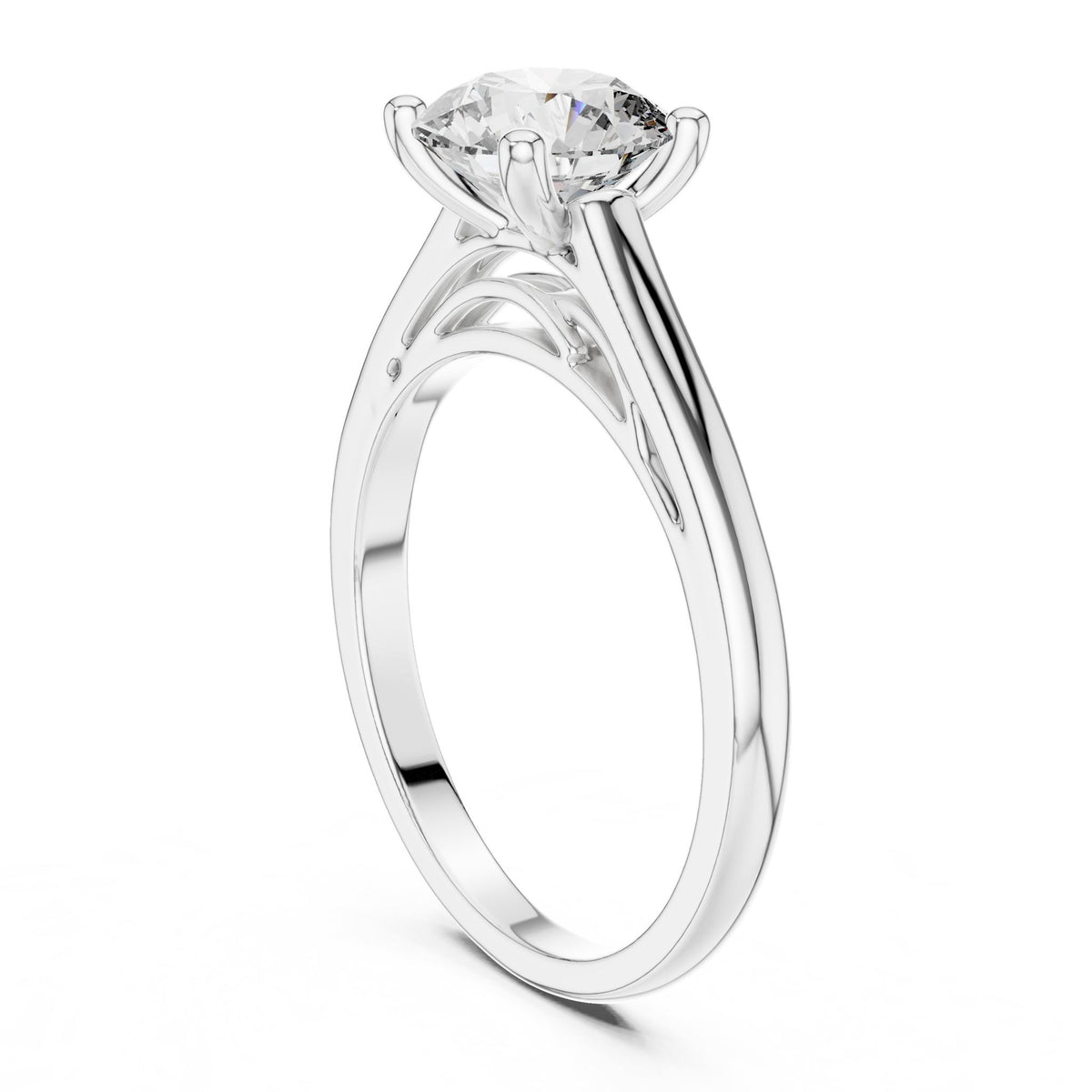 Round Solitaire Lab Grown Diamond Engagement Ring