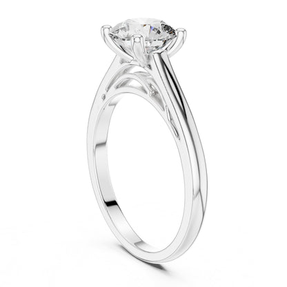 Round Solitaire Lab Grown Diamond Engagement Ring